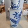 VINTAGE blue and white Chinese vase with floral design, 35 CM. TALL Image 4