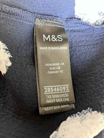 Size 14 Navy&Cream Blouse by Marks&Spencer