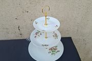 By post only homemade china rose cake stand