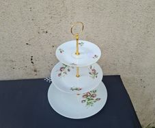 By post only homemade china rose cake stand