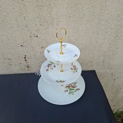 By post only homemade china rose cake stand