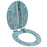 WC Toilet Seats 2 pcs with Soft Close Lids MDF Old Wood Design Image 2