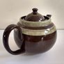 Fabulous Mid-Large Brown Betty Teapot, by Alcock, Lindley and Bloore, With Mint Green Mottled Stripes, Holds One Litre/ 1.75 Pints Image 3