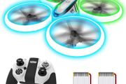 Drones for Kids,RC Drone with Altitude Hold and Headless Mode,Quadcopter with Blue &amp; Green Lights,Propellers Full Protect and Double Batteries,Easy to fly Gift Toy for Boys and Girls (FREE POSTAGE)
