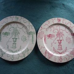 2 X Wedgwood Hand Painted Wooden Chargers - 13" Dia. - Factory Prototypes