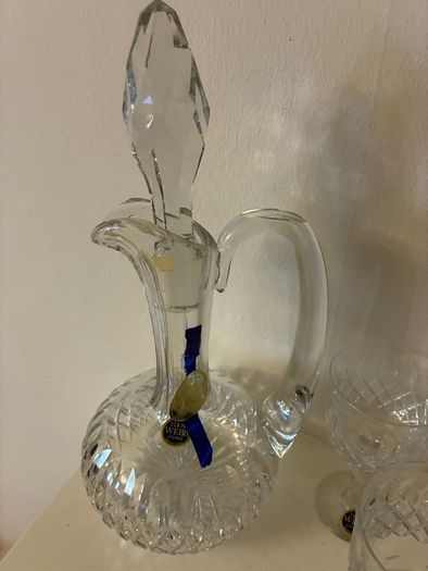Vintage Thomas Webb Crystal Decanter & Glasses Set
