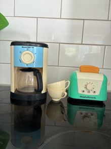 toy coffee machine and toaster