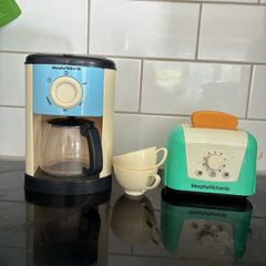 toy coffee machine and toaster