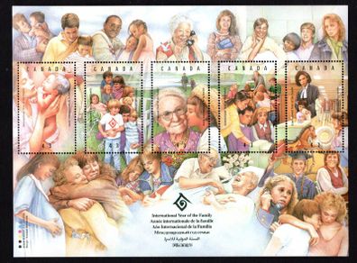 1994 Canada International Year of the Family Commemorative Stamps Miniature Sheet Mint Never Hinged (MNH)