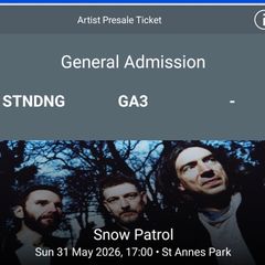 Snow Patrol tickets x2
