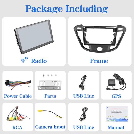Car Android Radio For Ford Transit Tourneo Custom 2012-2021 Multimedia Player 2din GPS Navigation HiFi Head Unit