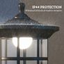 Set of Two 1.8m Traditional Style Solar Lamp Posts - Black Image 4