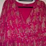 Stunning pink metallic v-front smock mini dress from Oasis Image 2