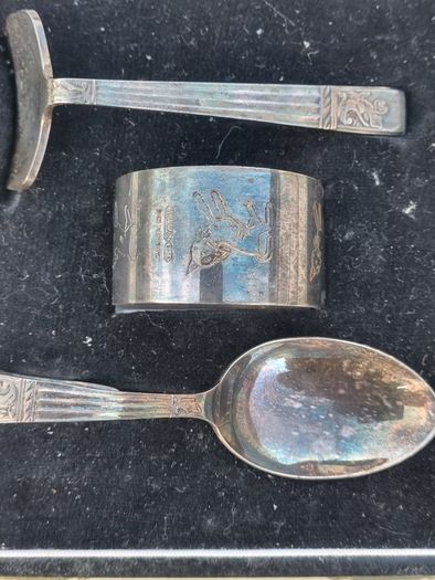 Vintage Silver Plated Christening set