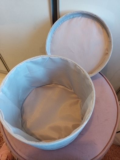 Grey velvet storage box