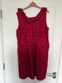 Hobbs Red & Black Dress Size 16