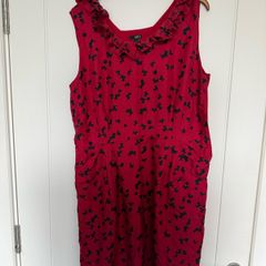 Hobbs Red & Black Dress Size 16