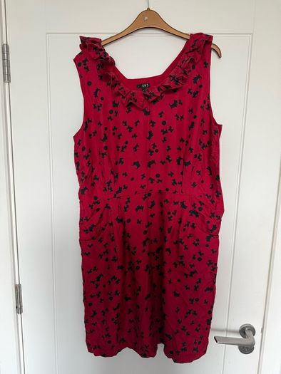 Hobbs Red & Black Dress Size 16