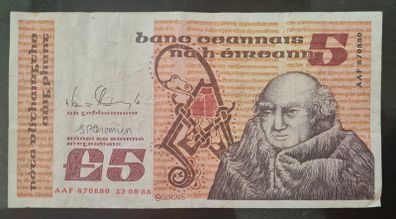1988 5 Pound Ireland Banknote