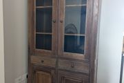 Rustic Solid Oak Display Cabinet