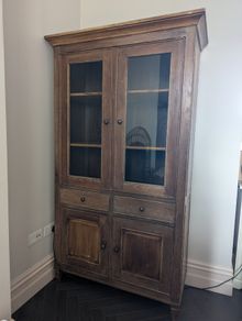 Rustic Solid Oak Display Cabinet