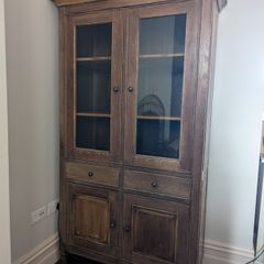 Rustic Solid Oak Display Cabinet
