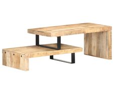 2 Piece Coffee Table Set Solid Mango Wood