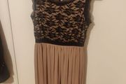 Boohoo Black and Nude Lace Dress