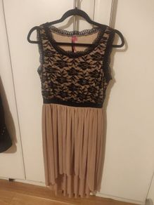 Boohoo Black and Nude Lace Dress