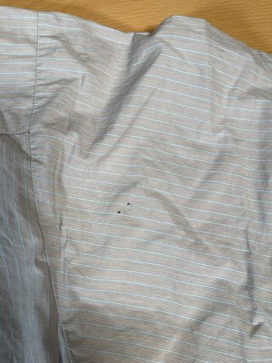 Diesel Embroidered Short Sleeve Button Up Shirt - Mens Sz M - Blue Grey Stripe