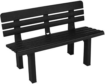 2 Seater Plastic Weatherproof Outdoor Garden Bench Heavy Durable Waterproof Patio Furniture Perfect for Patio Deck or Balcony