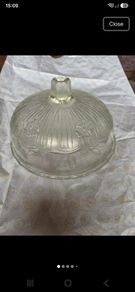 Vintage Pressed Clear Glass, Cheese Dome, Cheese Bell, Cheese Board, Dessert Dome, with matching Plate