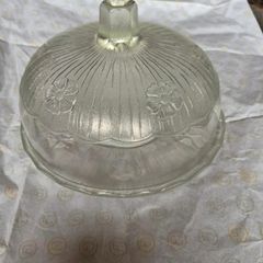 Vintage Pressed Clear Glass, Cheese Dome, Cheese Bell, Cheese Board, Dessert Dome, with matching Plate