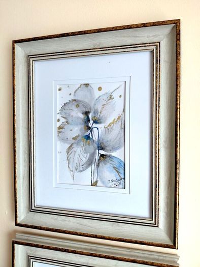 Fleur Blanche de Soie (White Silk Flower) /  Original Watercolor Floral Painting