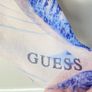 GUESS Tropical Print Winter Accent Scarf | Royal Blue & Peach Lightweight Wrap Image 4
