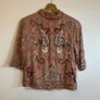 Folkster blush pink / cream sequin embellished and beaded high neck top Image 2