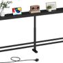 15 cm Slim Console Table, Height-Adjustable Behind Sofa Table, 180 cm Hallway Table, Narrow Long Sofa Table with Power Outlet, for Living Room, Hallway, Entryway, Black Image 8