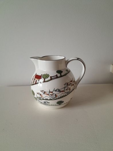 Crown Staffordshire Fine Bone China Jug 'Hunting Scene'