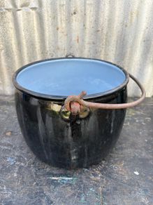 Antique enamel pot