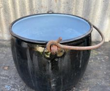Antique enamel pot