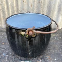 Antique enamel pot