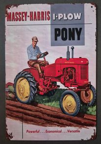 Vintage Style  Metal Sign. Massey harris vintage tractor.