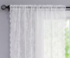 2 PC Brand New White Lace Sheer Curtains