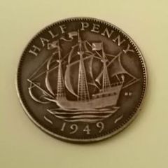 1949 George VI UK Half Penny