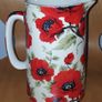 ShannonBridge Potteries Large Jug/vase with Red Poppies Pattern, H 17,5 cm Image 4
