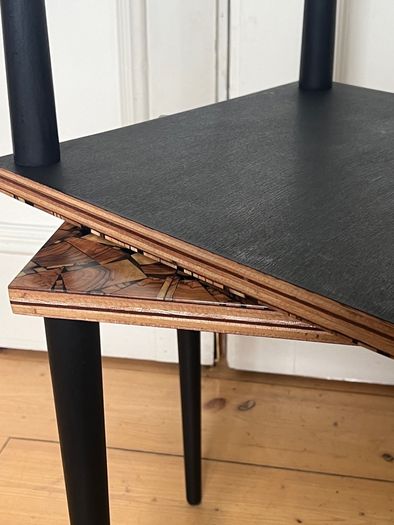 NEW PRICE DROP Coffee/Side Tables set of one off designed marquetry topped side tables