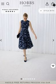New Hobbs Embroidered Midi Dress