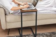 Side Table, Bedside Table, Sofa Side Table, Coffee Table, with Metal Frame, Industrial, for Living Room, Bedroom, Rustic Brown and Black
