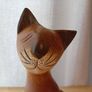 Hand Carved Wooden Cat Sculpture Image 5