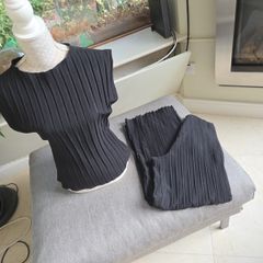 Zara black palazzo pants and top uk 10